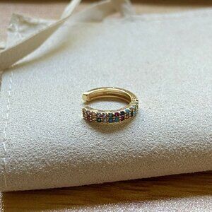 Rainbow gem ear cuff